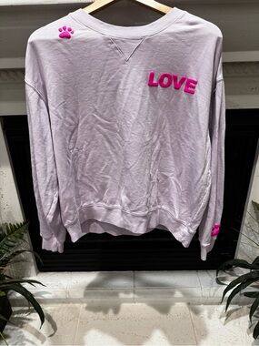 Wildfox Lavender Crewneck Sweatshirt with Red Logo Accent